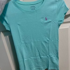 mint colored polo shirt